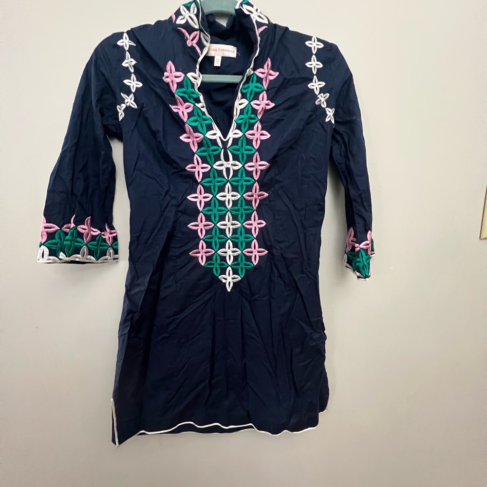 Jude Connally Blue and Pink Embroidered Jacket